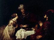 Jan victors Esther accuses Haman before Ahasveros France oil painting artist